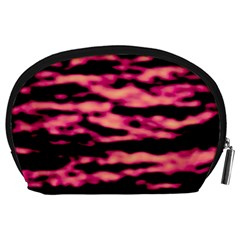 Pink  Waves Abstract Series No2 Accessory Pouch (Large) from ArtsNow.com Back