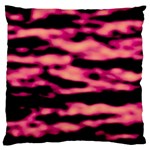 Pink  Waves Abstract Series No2 Large Flano Cushion Case (Two Sides)