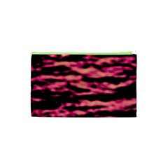 Pink  Waves Abstract Series No2 Cosmetic Bag (XS) from ArtsNow.com Back