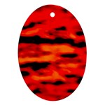 Red  Waves Abstract Series No16 Ornament (Oval)