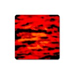 Red  Waves Abstract Series No16 Square Magnet