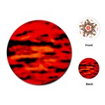 Red  Waves Abstract Series No16 Playing Cards Single Design (Round)