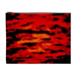 Red  Waves Abstract Series No16 Cosmetic Bag (XL)