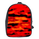 Red  Waves Abstract Series No16 School Bag (XL)