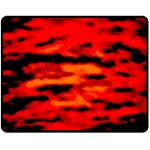 Red  Waves Abstract Series No16 Double Sided Fleece Blanket (Medium) 