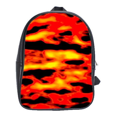 Red  Waves Abstract Series No17 School Bag (XL) from ArtsNow.com Front
