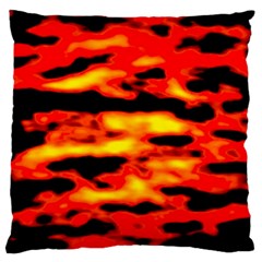 Red  Waves Abstract Series No17 Large Flano Cushion Case (Two Sides) from ArtsNow.com Back