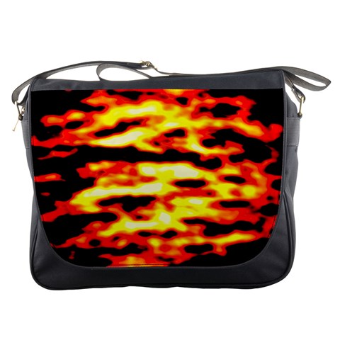 Red  Waves Abstract Series No19 Messenger Bag from ArtsNow.com Front