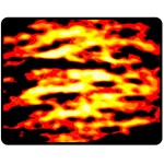 Red  Waves Abstract Series No19 Double Sided Fleece Blanket (Medium) 