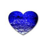 Blue Waves Flow Series 1 Rubber Coaster (Heart)