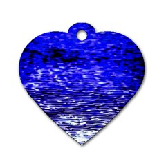 Blue Waves Flow Series 1 Dog Tag Heart (Two Sides) from ArtsNow.com Front