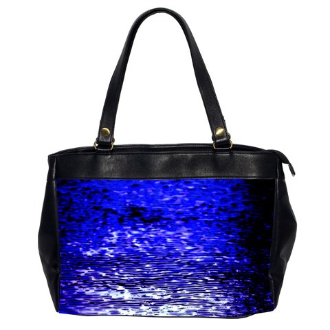 Blue Waves Flow Series 1 Oversize Office Handbag (2 Sides) from ArtsNow.com Front
