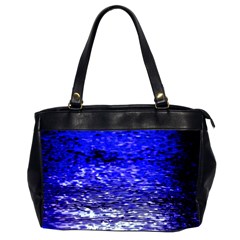 Blue Waves Flow Series 1 Oversize Office Handbag (2 Sides) from ArtsNow.com Front