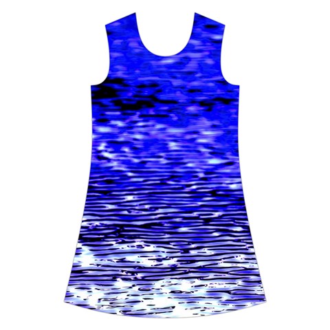 Blue Waves Flow Series 1 Kids  Short Sleeve Velvet Dress from ArtsNow.com Front