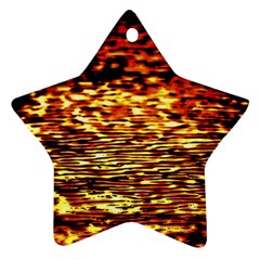 Yellow Waves Flow Series 1 Star Ornament (Two Sides) from ArtsNow.com Front