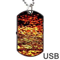 Yellow Waves Flow Series 1 Dog Tag USB Flash (Two Sides) from ArtsNow.com Front