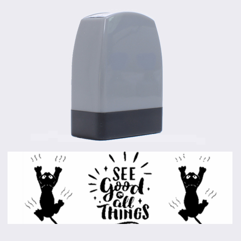 Cat grabing Name Stamp from ArtsNow.com 1.4 x0.5  Stamp