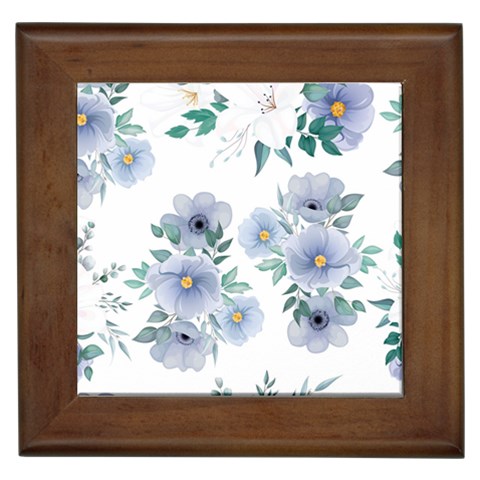 Floral pattern Framed Tile from ArtsNow.com Front