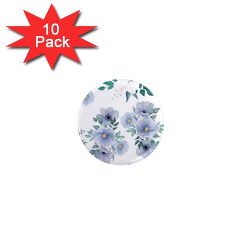 Floral pattern 1  Mini Magnet (10 pack)  from ArtsNow.com Front