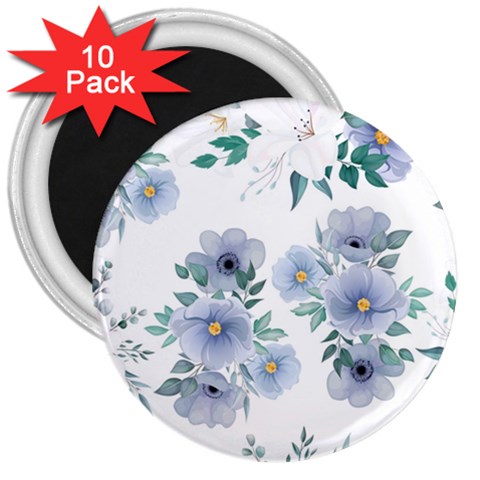 Floral pattern 3  Magnets (10 pack)  from ArtsNow.com Front