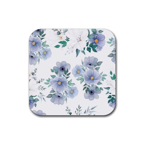 Floral pattern Rubber Coaster (Square) from ArtsNow.com Front