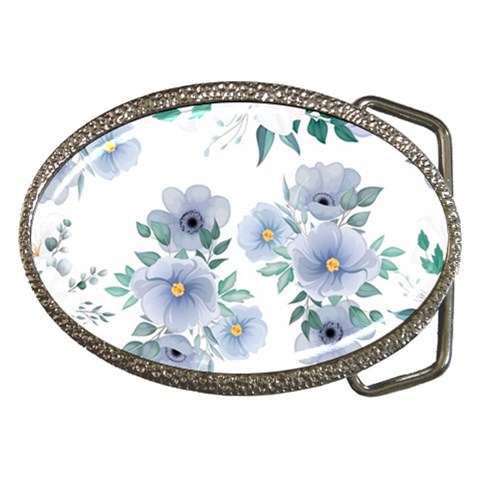 Floral pattern Belt Buckles from ArtsNow.com Front