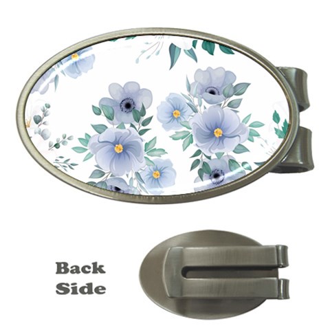 Floral pattern Money Clips (Oval)  from ArtsNow.com Front