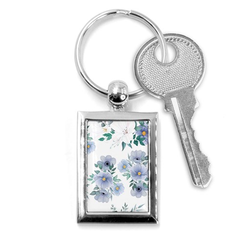 Floral pattern Key Chain (Rectangle) from ArtsNow.com Front