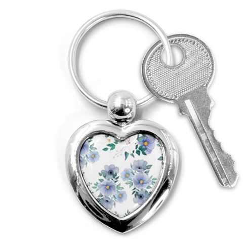 Floral pattern Key Chain (Heart) from ArtsNow.com Front