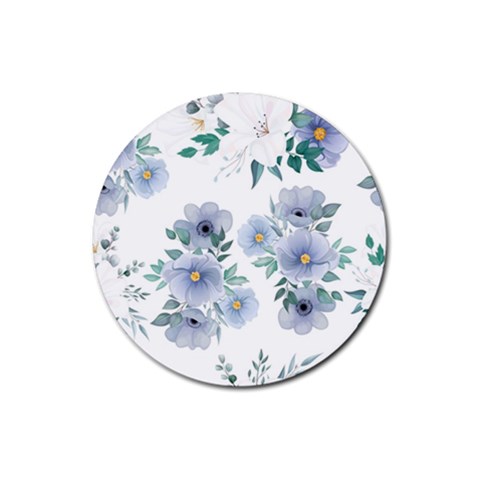 Floral pattern Rubber Coaster (Round) from ArtsNow.com Front