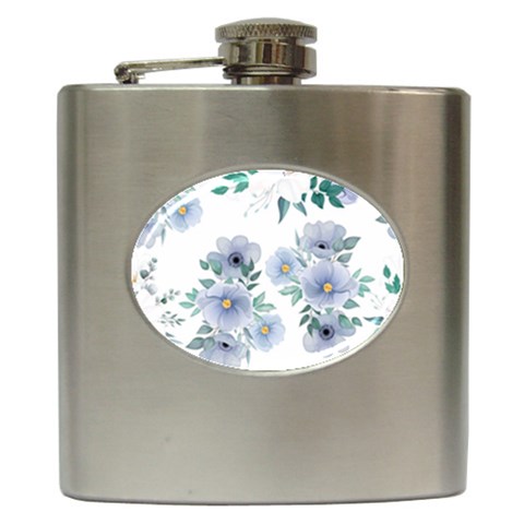 Floral pattern Hip Flask (6 oz) from ArtsNow.com Front
