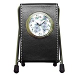 Floral pattern Pen Holder Desk Clock