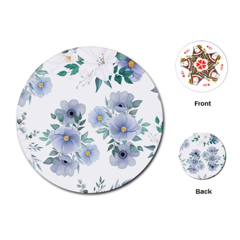 Floral pattern Playing Cards Single Design (Round) from ArtsNow.com Front