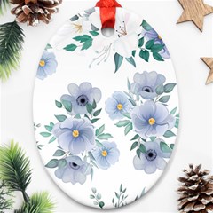 Floral pattern Oval Ornament (Two Sides) from ArtsNow.com Front