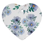 Floral pattern Heart Ornament (Two Sides)