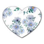 Floral pattern Heart Mousepads