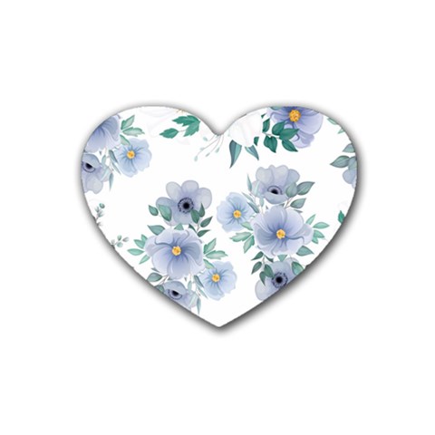 Floral pattern Rubber Coaster (Heart) from ArtsNow.com Front