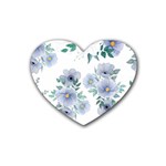 Floral pattern Rubber Coaster (Heart)