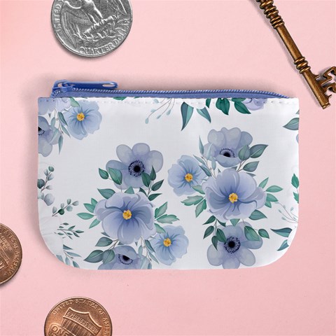 Floral pattern Mini Coin Purse from ArtsNow.com Front