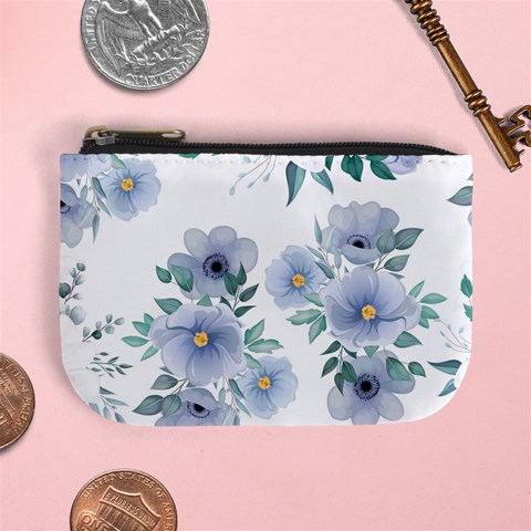 Floral pattern Mini Coin Purse from ArtsNow.com Front