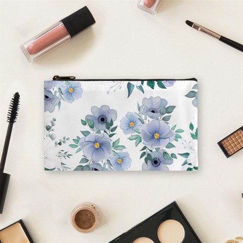 Floral pattern Cosmetic Bag (Small) from ArtsNow.com Front