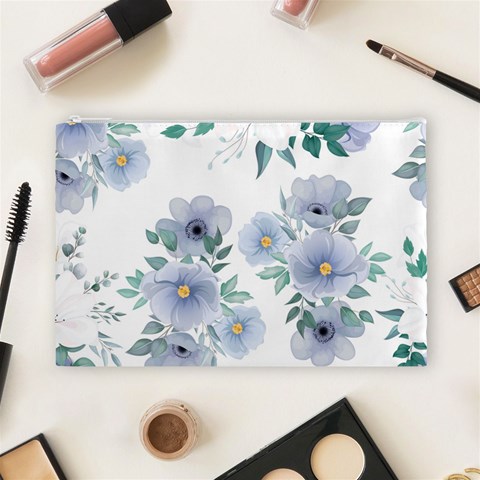 Floral pattern Cosmetic Bag (Large) from ArtsNow.com Front