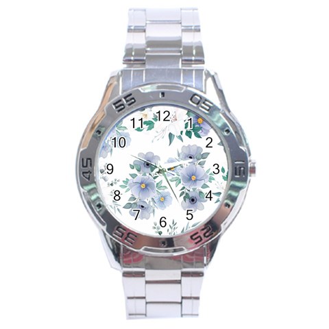 Floral pattern Stainless Steel Analogue Watch from ArtsNow.com Front