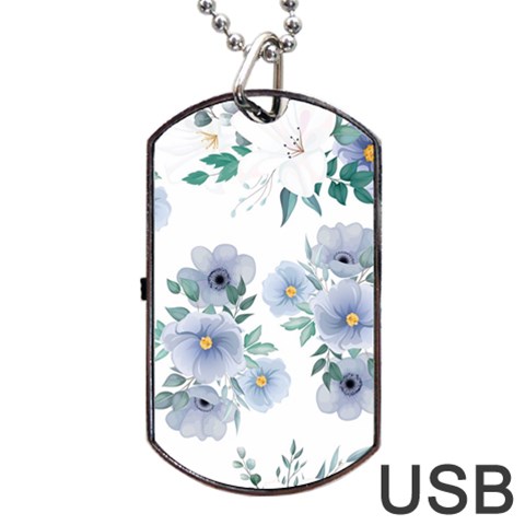 Floral pattern Dog Tag USB Flash (One Side) from ArtsNow.com Front