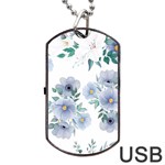 Floral pattern Dog Tag USB Flash (Two Sides)