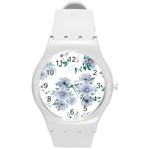 Floral pattern Round Plastic Sport Watch (M)