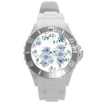 Floral pattern Round Plastic Sport Watch (L)