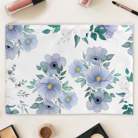 Floral pattern Cosmetic Bag (XXXL) from ArtsNow.com Front
