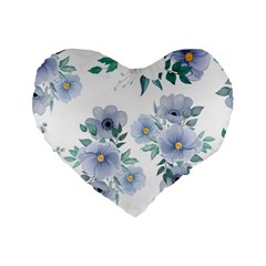 Floral pattern Standard 16  Premium Heart Shape Cushions from ArtsNow.com Front