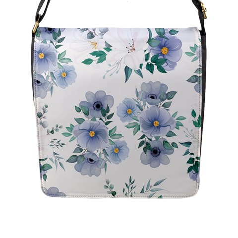 Floral pattern Flap Closure Messenger Bag (L) from ArtsNow.com Front
